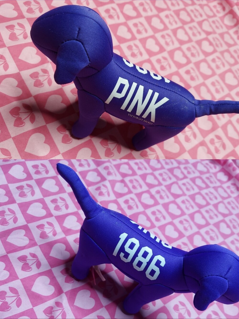 Y2K Victorias Secret PINK Purple Dog Plush Puppy